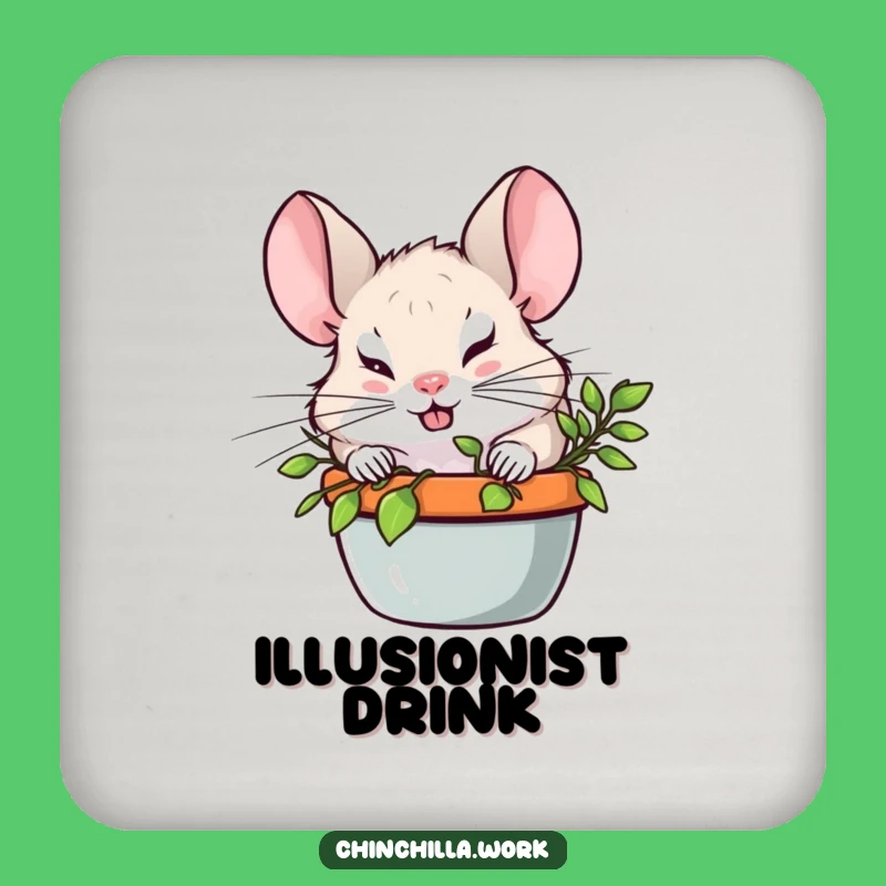 Funny Chinchilla Plant Hideout Coaster: Hilarious Mischief for Table Protection
