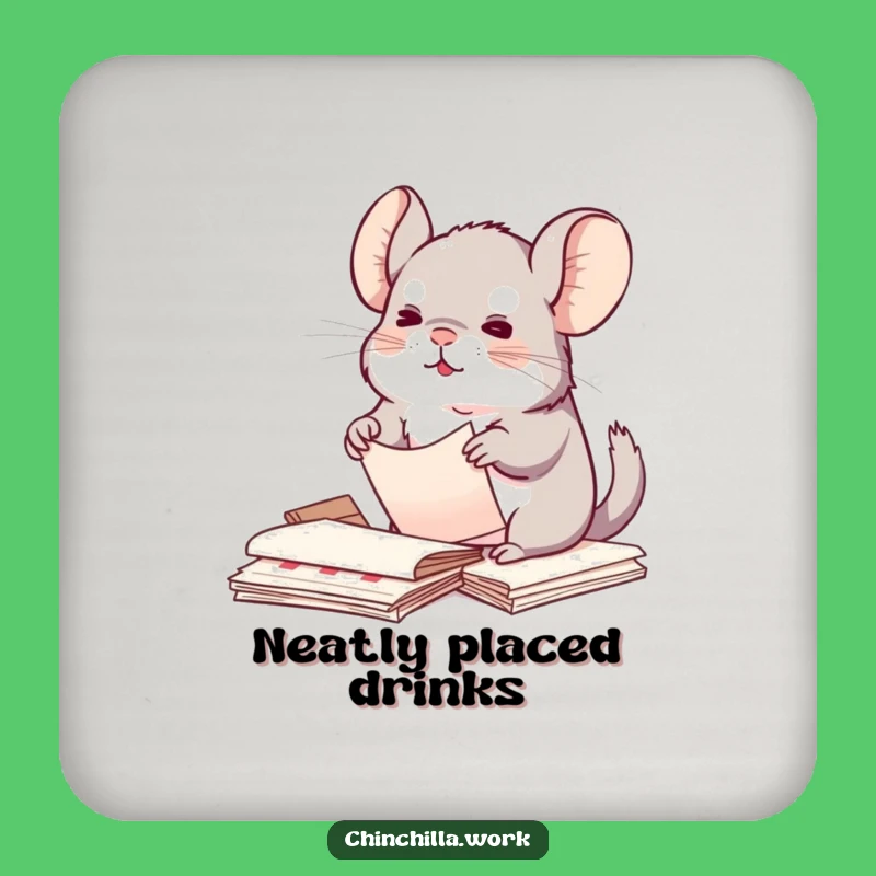 Funny Kawaii Chinchilla Coaster: Organized Paper Protection