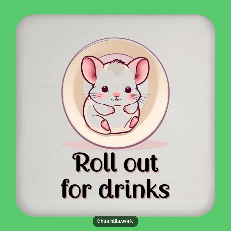 Funny Kawaii Office Chinchilla Coaster: Rolling Fun, Cute & Humorous Gift
