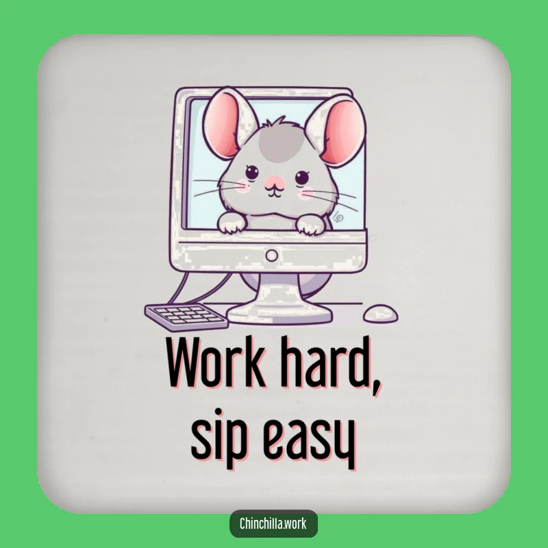 Funny Office Chinchilla Coaster: Protect Surfaces with Cute Humor