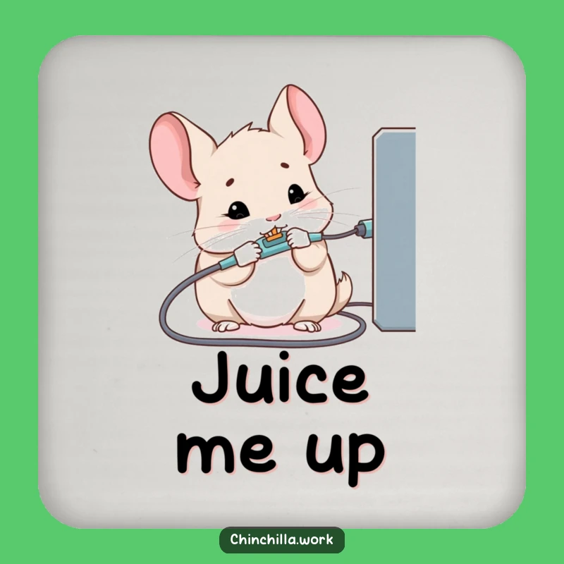 Funny Kawaii Office Chinchilla Coaster: Cable Protection, Cute & Humorous Gift