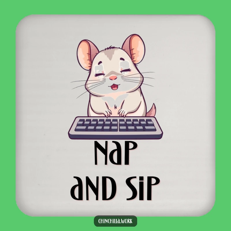 Funny Surprised Chinchilla Keyboard Coasters - Sleepy Surface Protection - Funny Gift