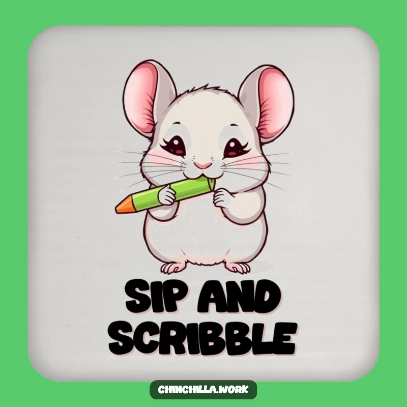 Funny Chinchilla Pen Protector Coaster: Keep Surfaces Safe with Rodent Humor