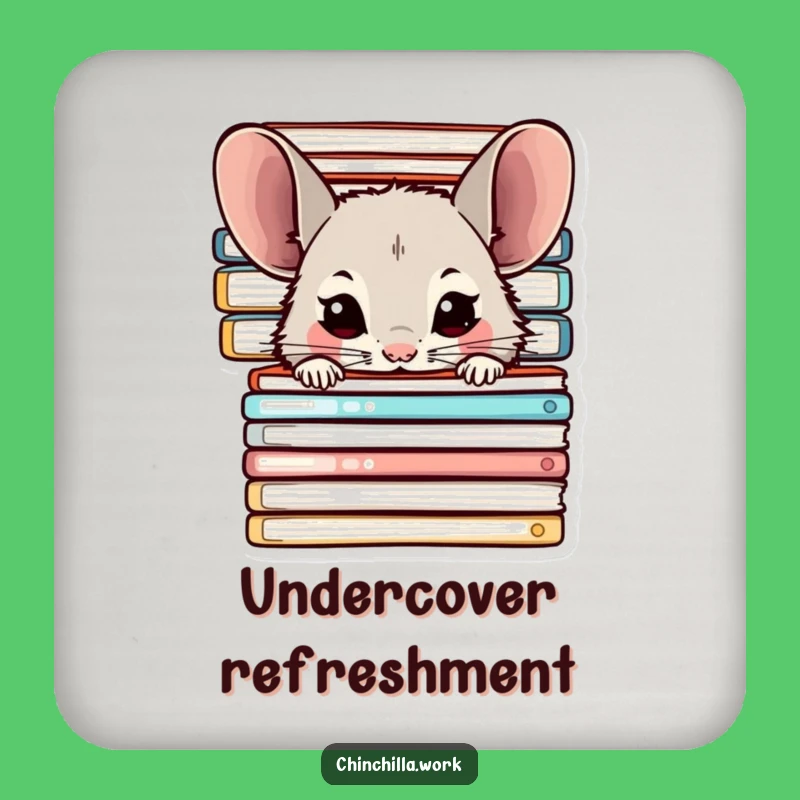 Funny Chinchilla Coaster: Office Peeking Drink Protector