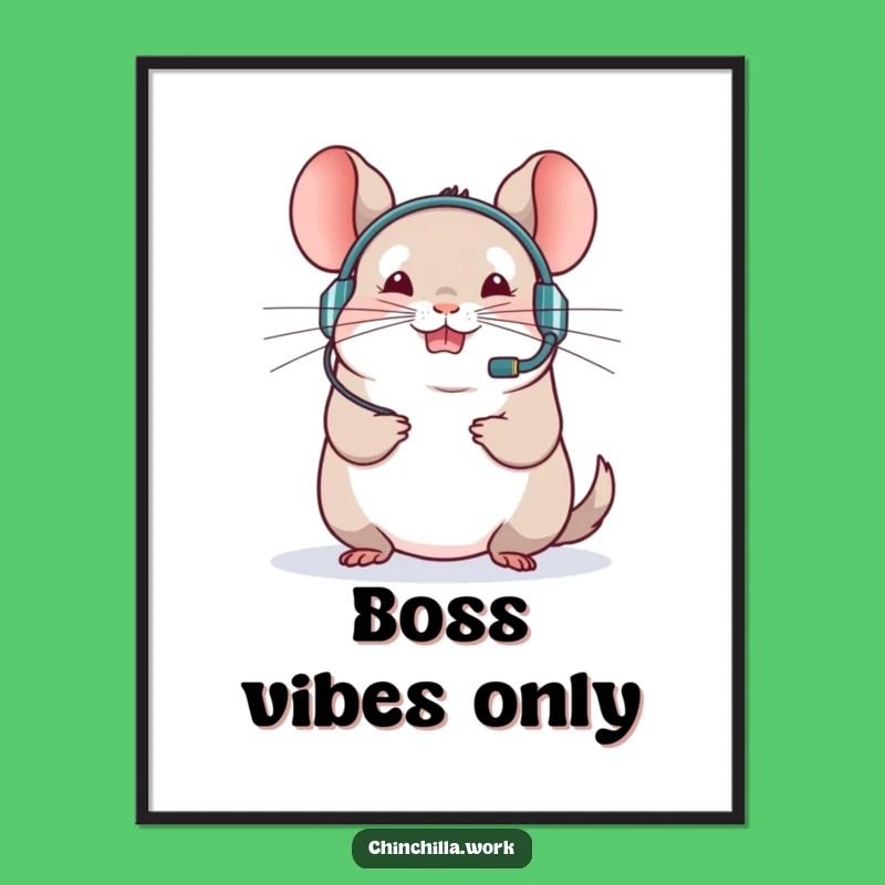 Funny Chinchilla Meeting Poster - Add Virtual Vibes to Your Space