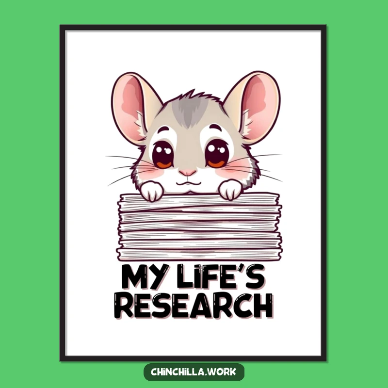Funny Chinchilla Document Peek Poster: Hilarious Wall Art for Home and Office Decor