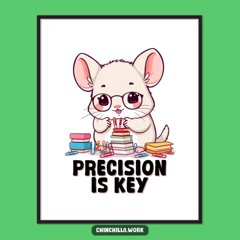 Funny Office Chinchilla Poster: Wall Art for Precise Productivity