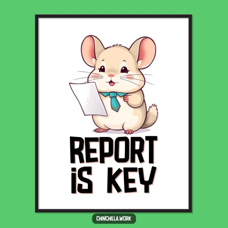 Funny Chinchilla Tie Poster - Professional Wall Art and Hilarious Decor