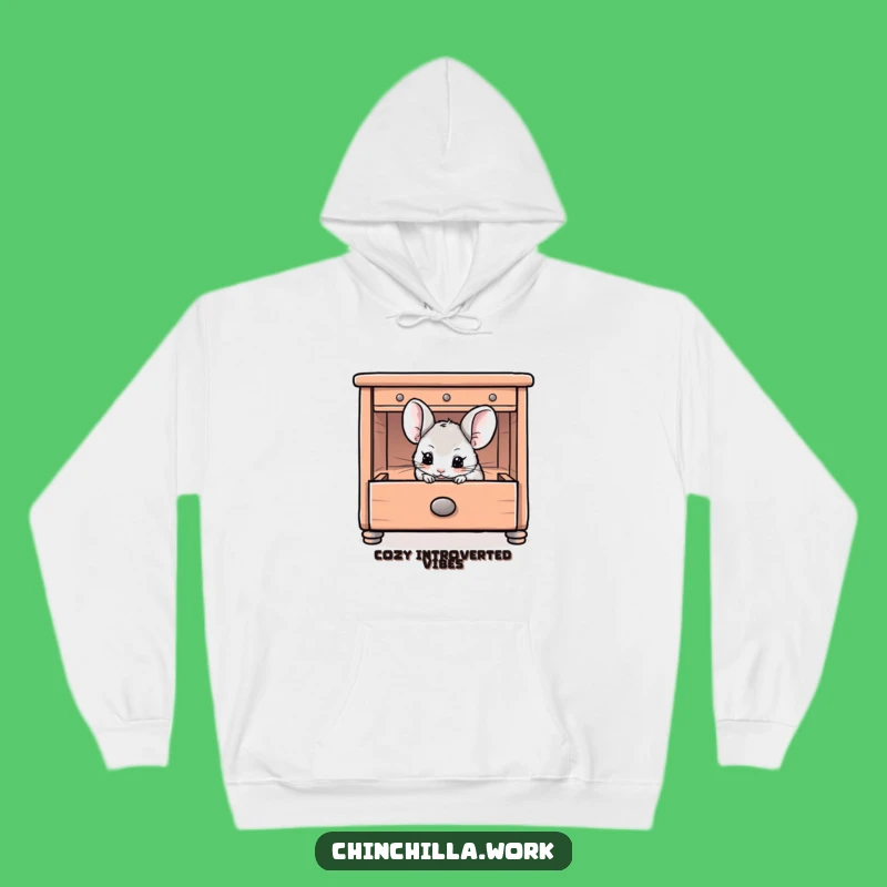 Cozy Funny Chinchilla Drawer Hoodie: Hiding Rodent Sweatshirt for Comfy, Playful Style
