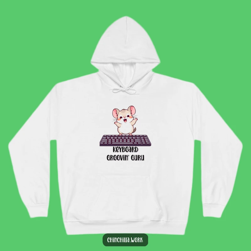 Funny Kawaii Office Chinchilla Keyboard Dance Hoodie: Cozy Office Vibes