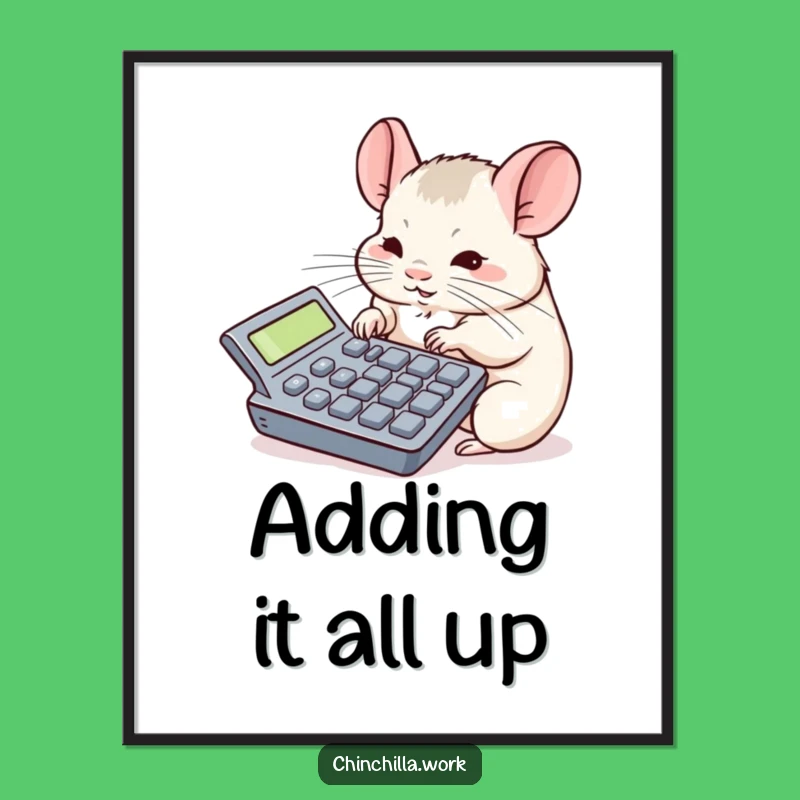 Free Printable Chinchilla Wall Art: Funny Calculator Concentration DIY Decor