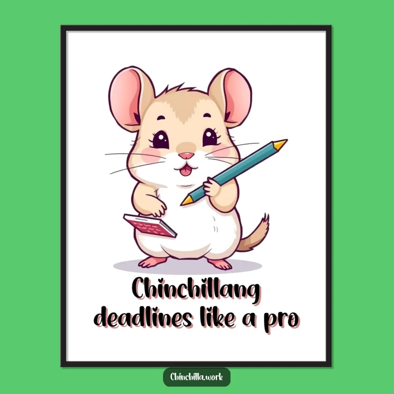 Funny Free Printable Wall Art: Busy Chinchilla Hustle Downloadable Art, Office Decor, DIY Gift