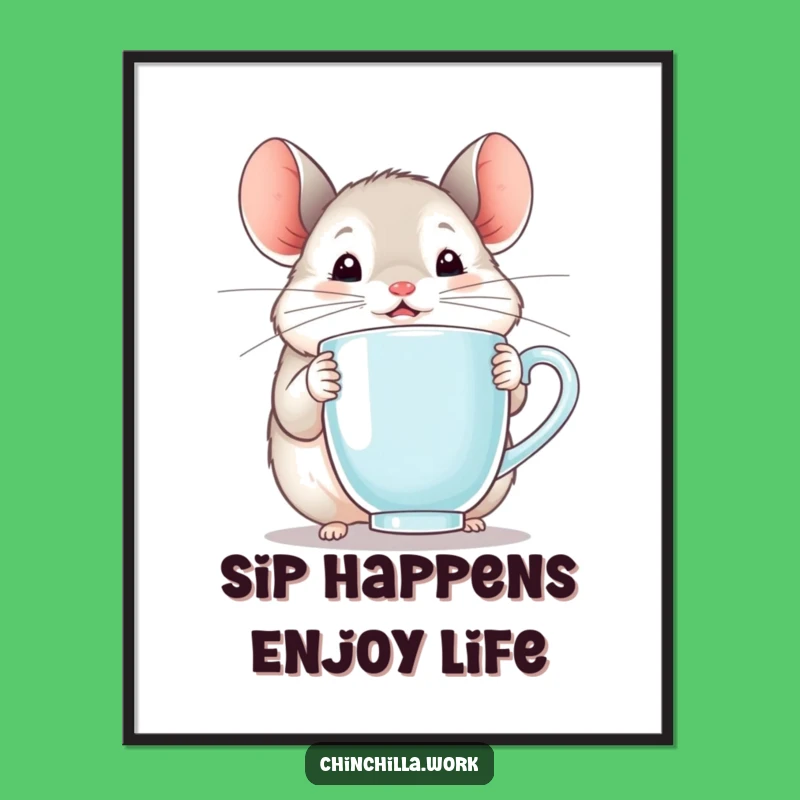 Free Printable Wall Art: Chinchilla Mug Delight - Funny Downloadable Decor!