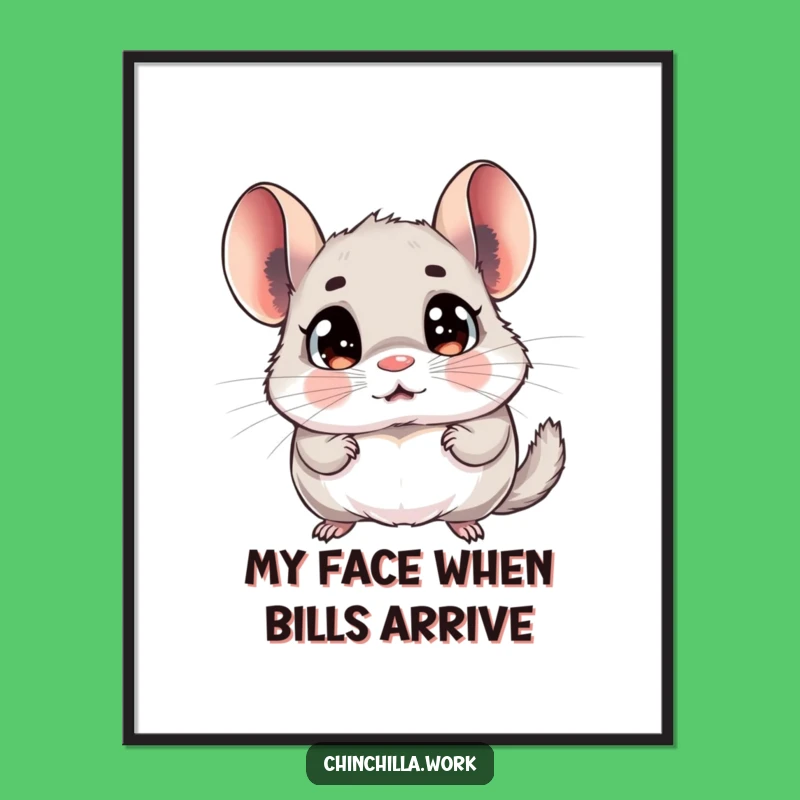 Free Printable Wall Art: Surprised Chinchilla Memo - Funny Downloadable Decor!