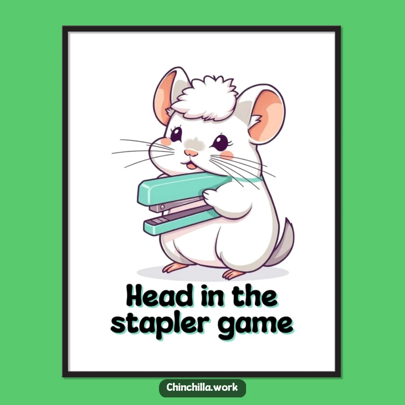 Funny Free Printable Wall Art: Chinchilla Stapler Balance - Downloadable Quirky Decor!