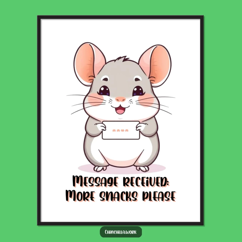 Free Printable Wiggle Message Chinchilla Wall Art: Cheerful Decor Downloadable Art