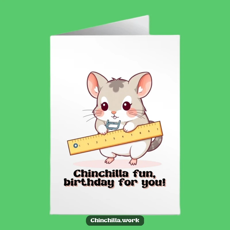 Free Printable Chinchilla Birthday Card: Kawaii Office Fun for a Hilarious Downloadable Gift