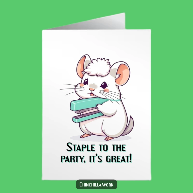 Free Printable Birthday Card: Chinchilla Stapler Balance - Hilarious Downloadable Birthday Fun!