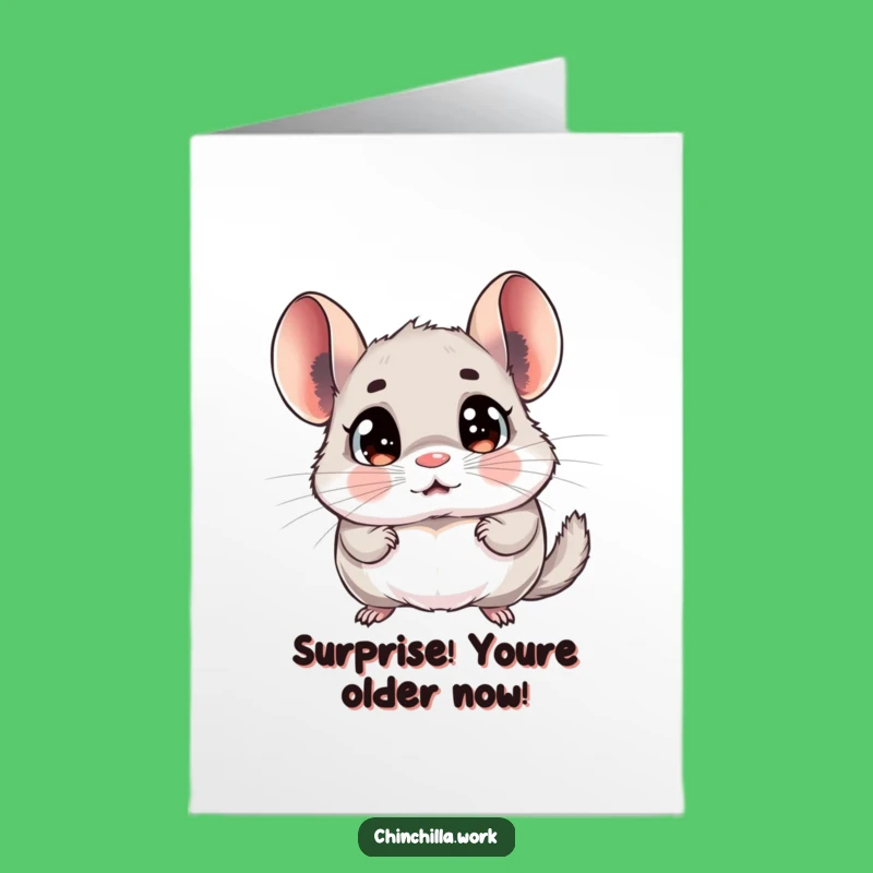 Free Printable Birthday Card: Surprised Chinchilla Memo - Funny Downloadable Gift!