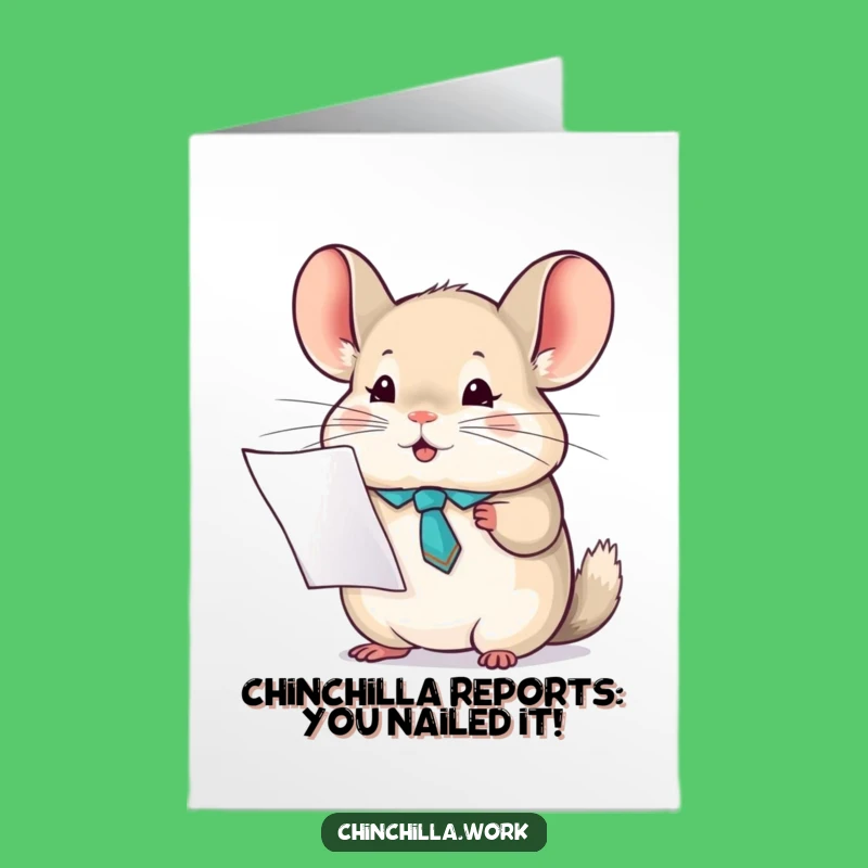 Free Printable Congrats Card: Chinchilla With Tie Funny Downloadable Greeting