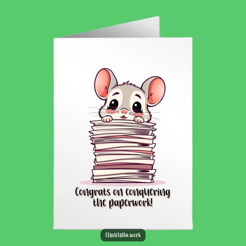 Free Printable Card: Baffled Chinchilla Paper Stack Congratulations Downloadable