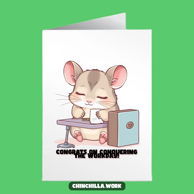 Free Printable Funny Chinchilla Congrats Card: Sleepy Achievement Downloadable