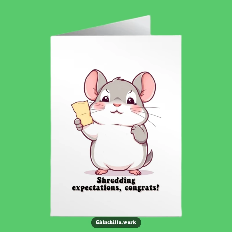 Free Printable Congrats Card: Chinchilla Shredding Paper, Funny Downloadable Gift