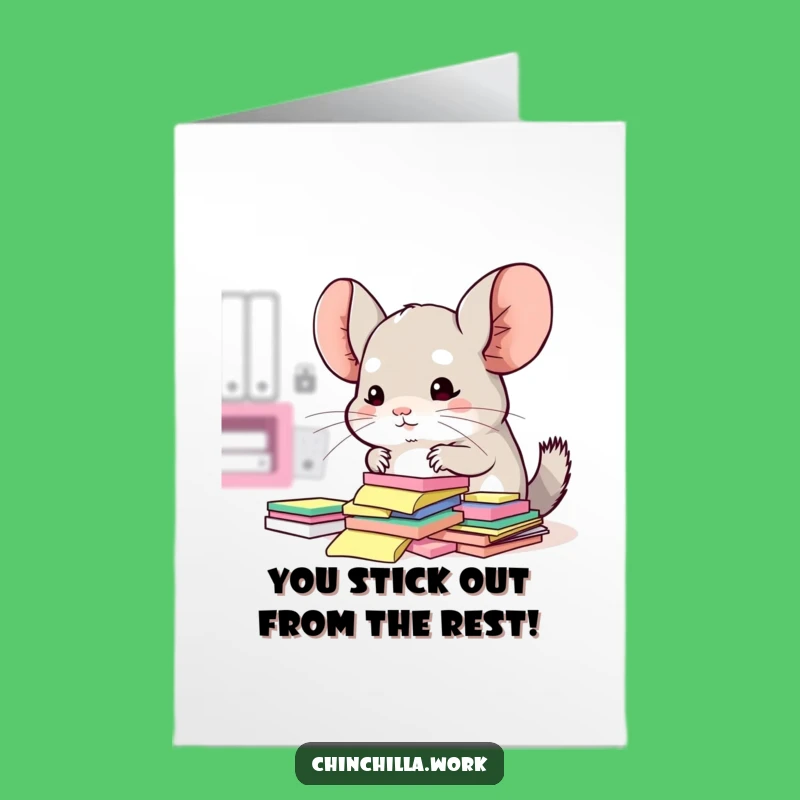 Free Printable Congrats Card: Chinchilla Sticky Note Master Funny Gift