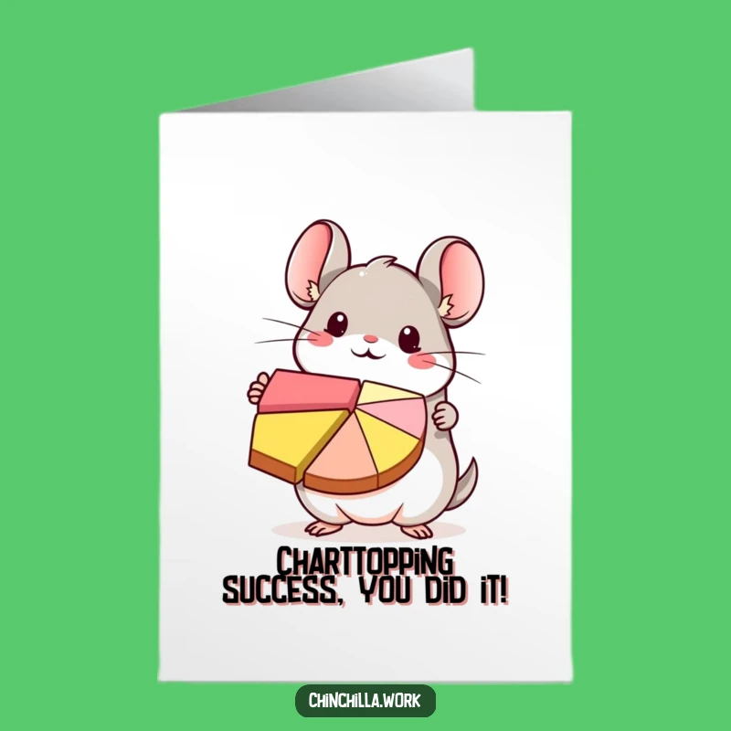 Free Printable Congrats Card: Kawaii Chinchilla Pie Chart Success - Adorable Downloadable Celebration!