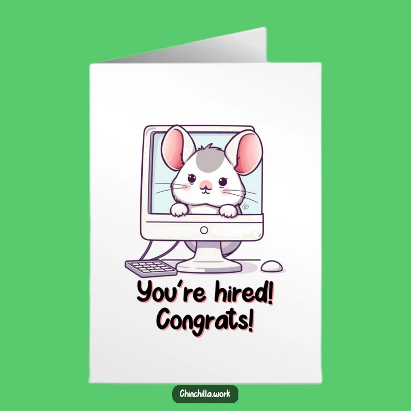 Free Printable Congrats Card: Chinchilla Monitor Peek - Funny
