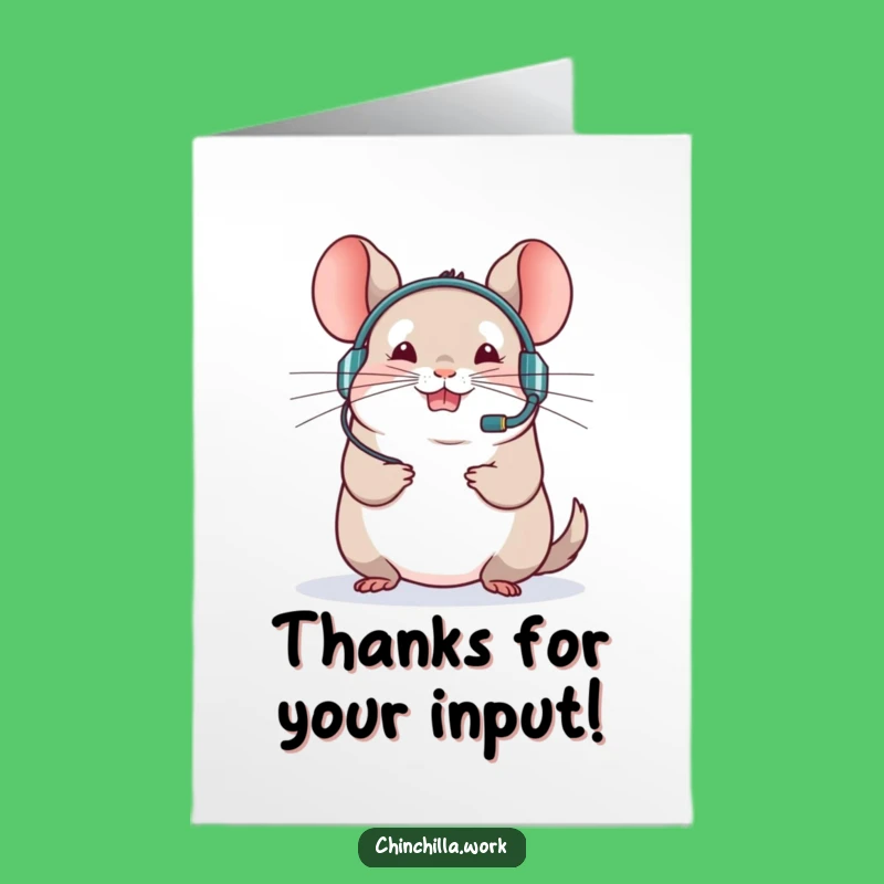 Free Printable Chinchilla Thank You Card: Funny Meeting Lead Downloadable