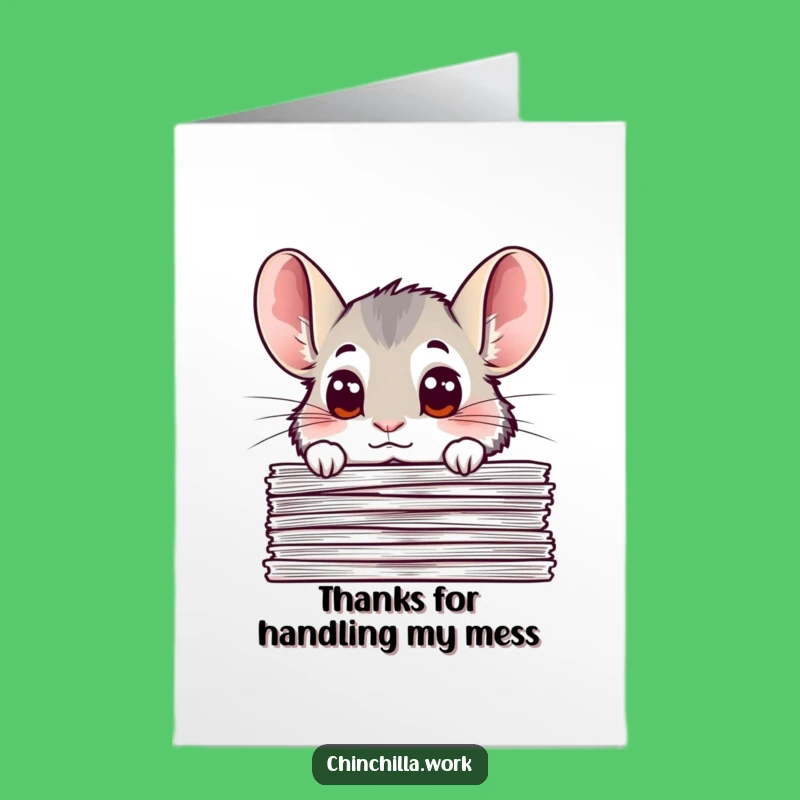 Free Printable Chinchilla Thank You Card: Grateful Peek, Funny Downloadable Gift