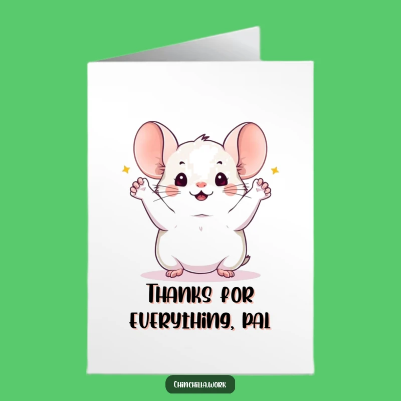 Free Printable Chinchilla Thank You Card: Pawsitively Grateful, Funny Downloadable Gift