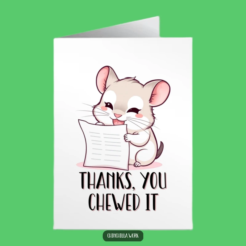 Free Printable Thank You Card: Chinchilla Report Saboteur Funny Downloadable Gift