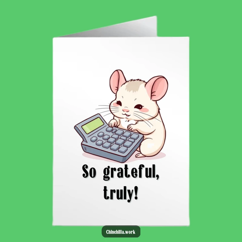 Free Printable Chinchilla Thank You Card: Funny Math Master Downloadable