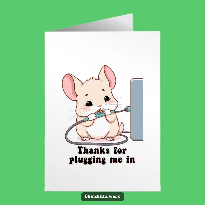 Free Printable Thank You Card: Chinchilla Cable Chaos Funny Downloadable Gift