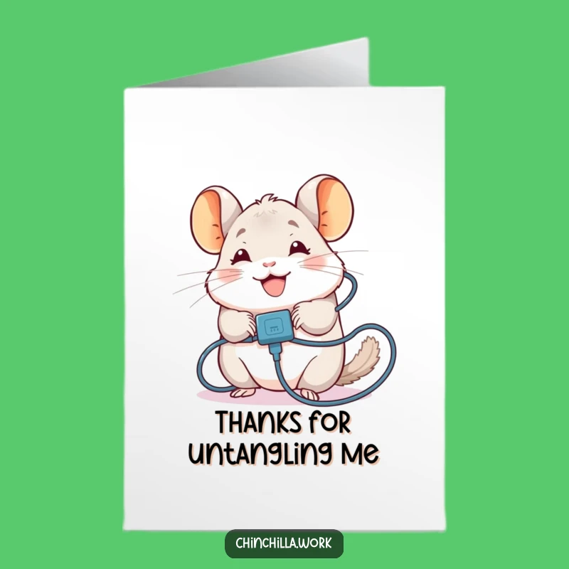 Free Printable Thank You Card: Tangled Chinchilla Thanks, Funny Downloadable