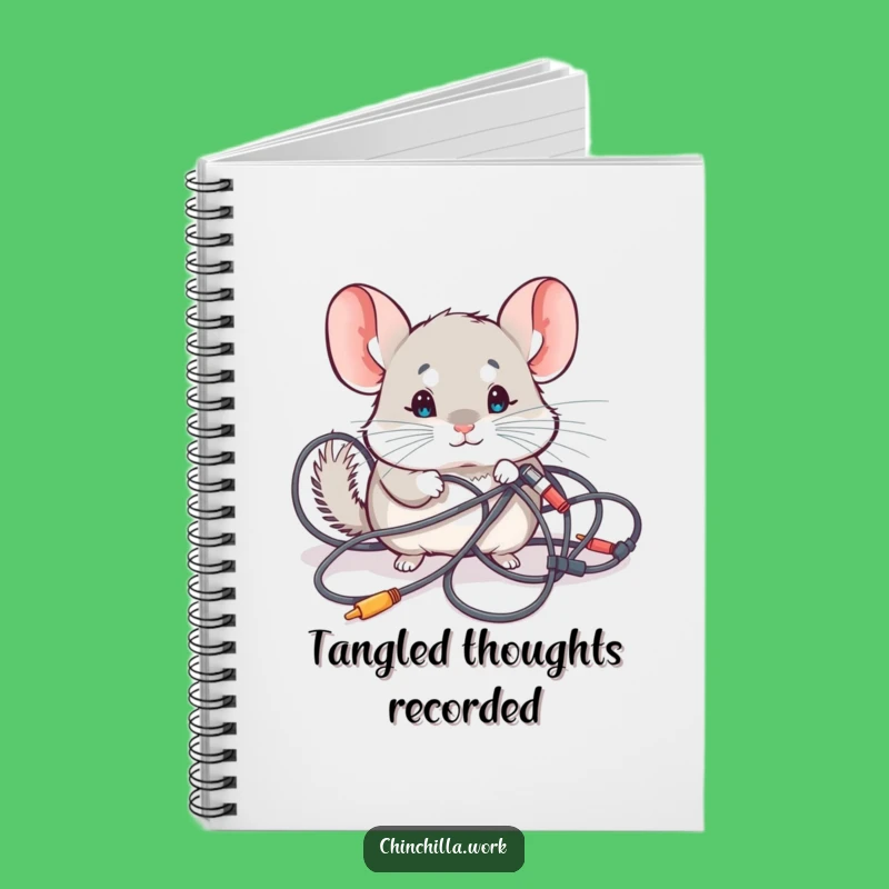 Funny Chinchilla Notebook: Jot Down Ideas Amidst Kawaii Cable Chaos