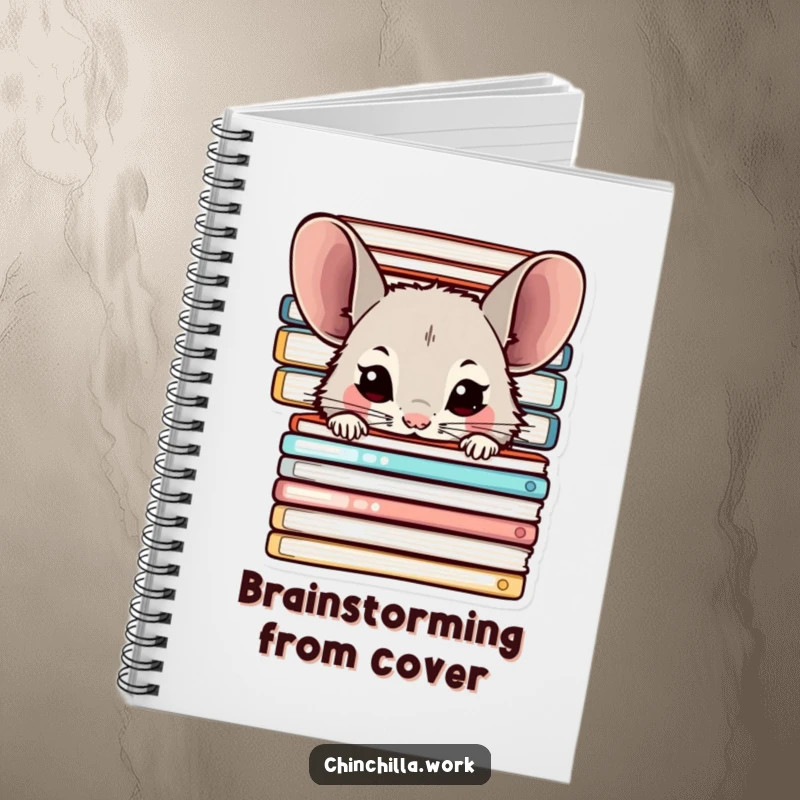 Funny Chinchilla Notebook: Chinchilla hiding behind folders on cover, ideal for notes and journaling, a funny gift.