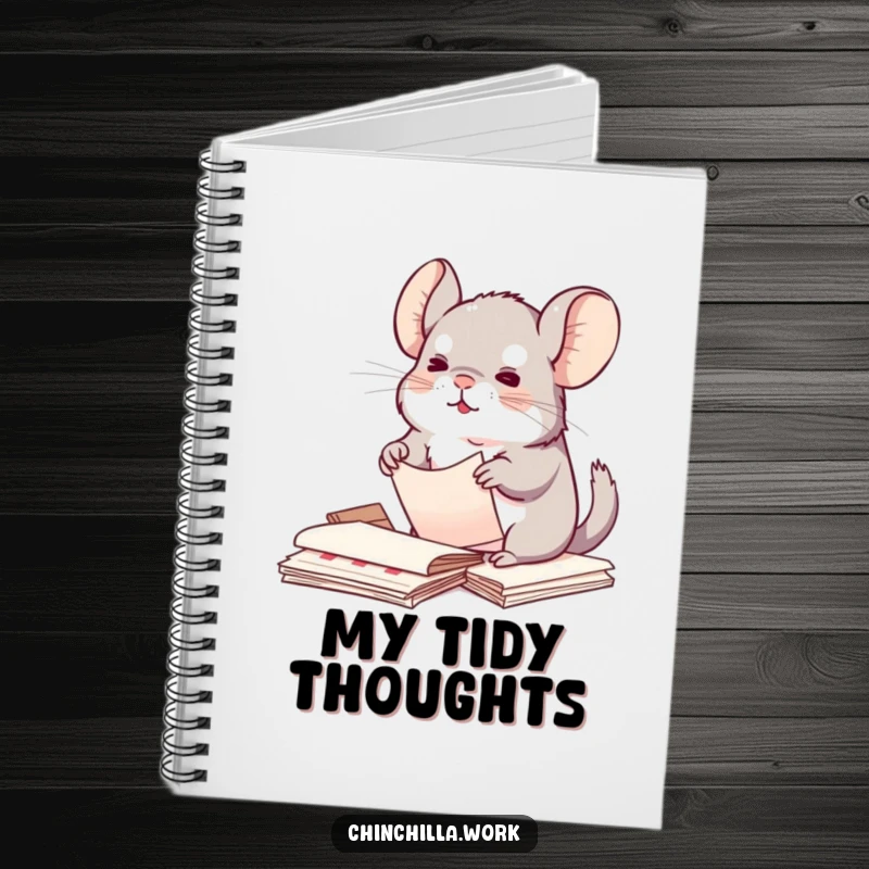 Funny Kawaii Chinchilla Notebook: Chinchilla organizing papers on cover, ideal for notes and planning, a funny gift.