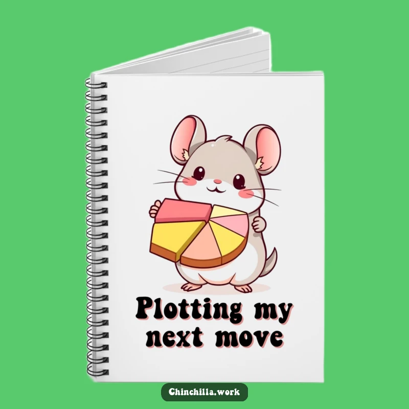 Funny Kawaii Chinchilla Pie Chart Notebook - Cute Study Data Gift