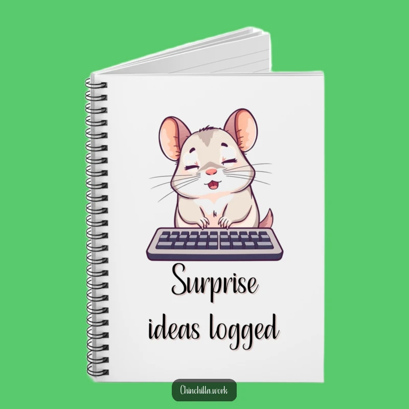 Funny Surprised Chinchilla Keyboard Notebook - Nap Time Journal - Funny Gift