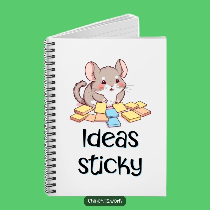 Funny Chinchilla Ideas Notebook: Jot Down Thoughts Amidst Sticky Note Chaos