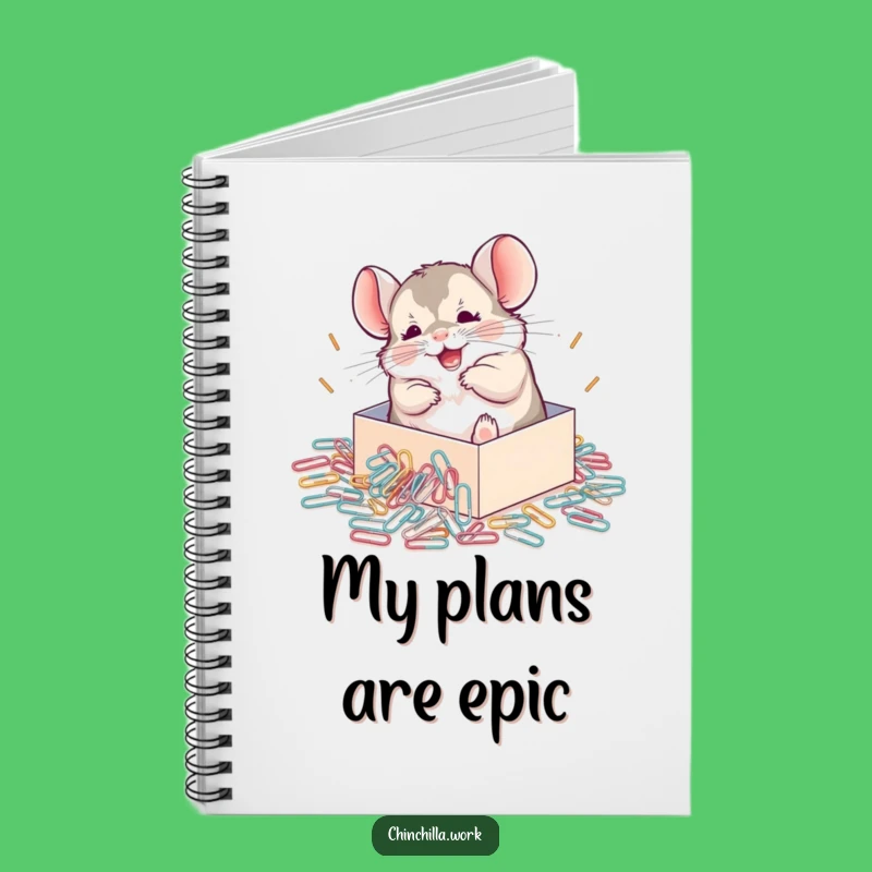 Funny Chinchilla Paperclip Notebook: Joyful Rolling Rodent Journal for Creative Ideas