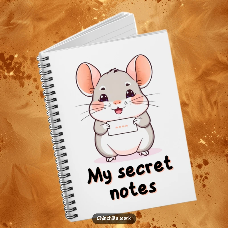 Funny Chinchilla Notebook: A chinchilla offers a tiny rolled message with a cheerful wiggle, ready to help you jot down sweet thoughts.