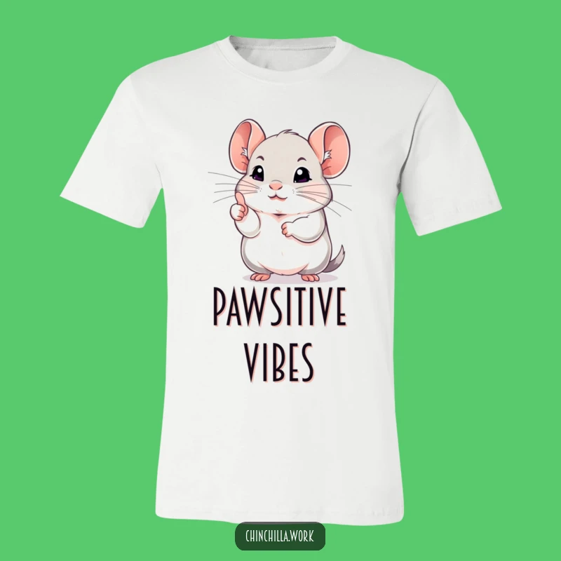 Funny Chinchilla Thumbs Up T-Shirt: Encouraging Rodent Affirmation Wear