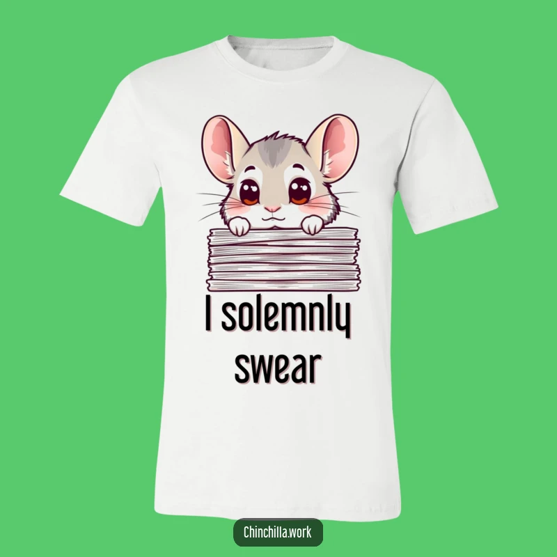 Funny Chinchilla Document Peek T-Shirt: Hilarious Graphic Tee for Chinchilla Lovers and Office Humor