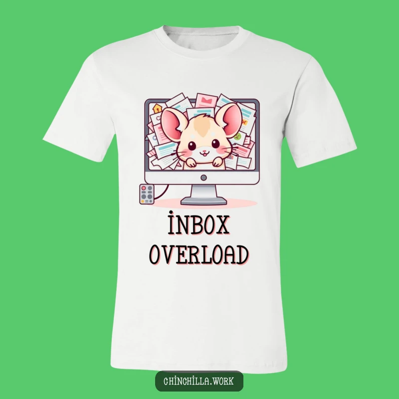 Funny Chinchilla Inbox T-Shirt: Kawaii Office Humor, Perfect Relatable Gift