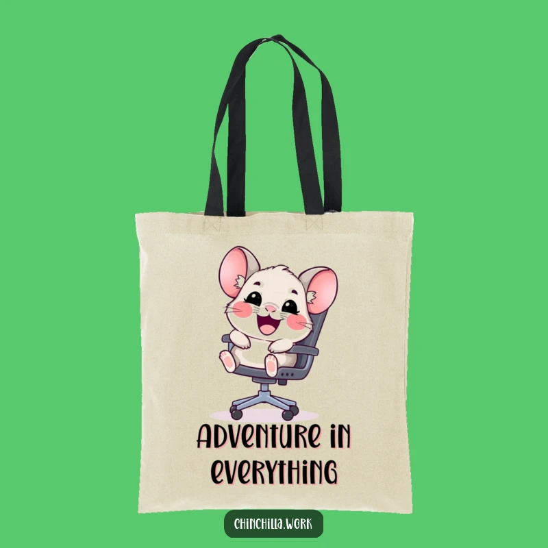 Funny Kawaii Chinchilla Chair Slide Tote Bag - Carry Fun Office Vibes