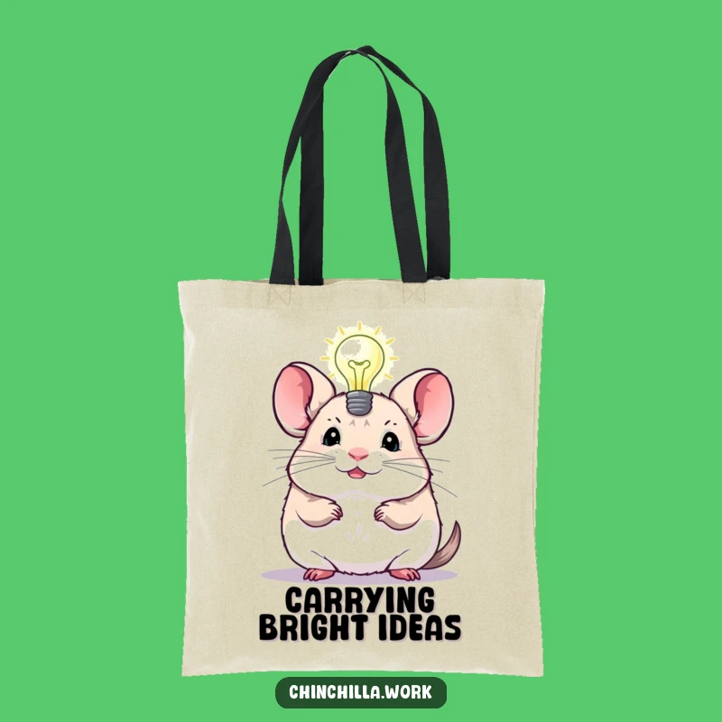 Funny Chinchilla Lightbulb Tote Bag: Carry Your Bright Ideas Everywhere